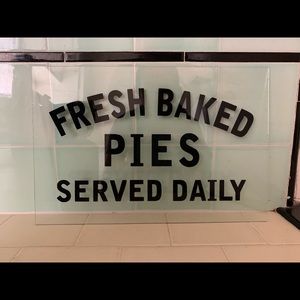 Farmhouse Fresh Baked Pies Daily Glass Sign Decor